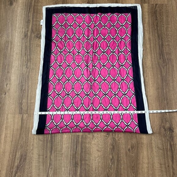 Crown & Ivy Pink and Navy Trellis Print Oversized Lightweight Scarf - Picture 6 of 8